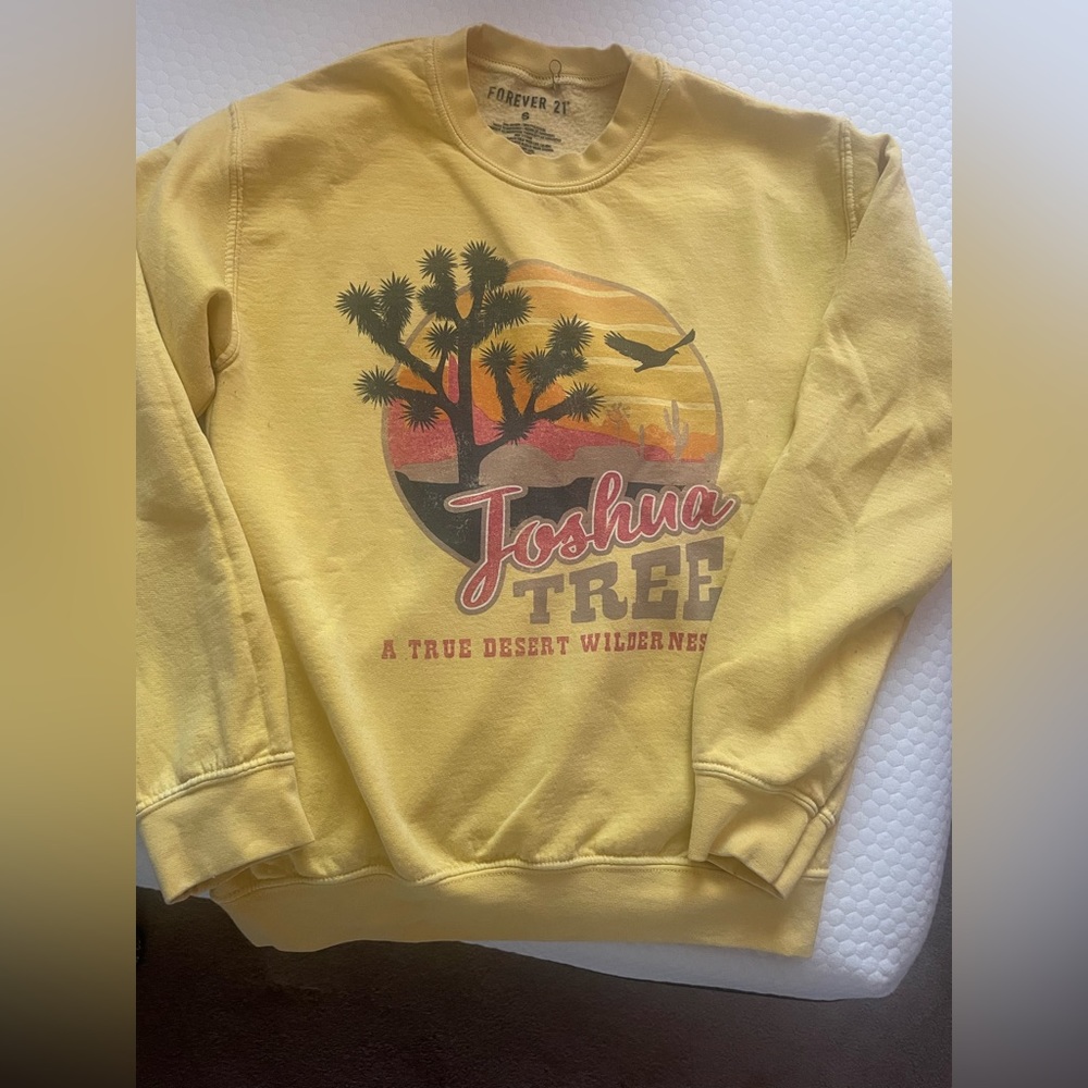 Forever 21 yellow sweatshirt.